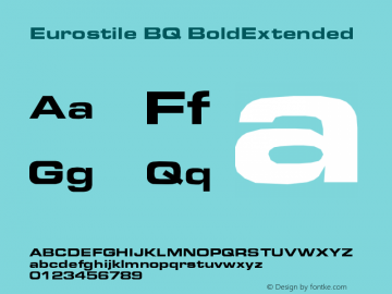 Eurostile BQ BoldExtended Version 001.000图片样张