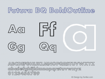 Futura BQ BoldOutline Version 001.000 Font Sample