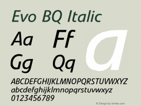 Evo BQ Italic Version 001.000图片样张