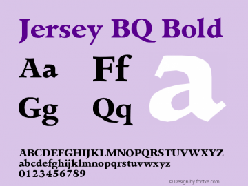 Jersey BQ Bold Version 001.000 Font Sample