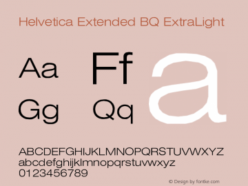 Helvetica Extended BQ ExtraLight Version 001.000图片样张