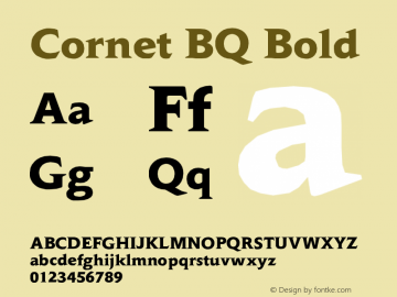 Cornet BQ Bold Version 001.000 Font Sample
