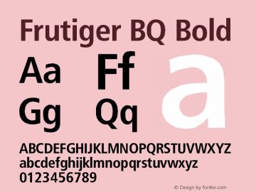 Frutiger BQ Bold Version 001.000图片样张