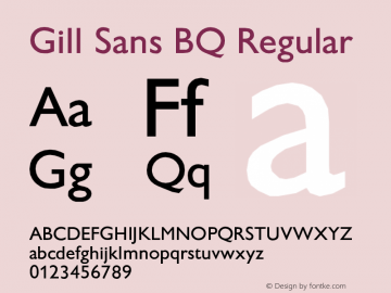 Gill Sans BQ Regular Version 001.000 Font Sample