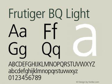 Frutiger BQ Light Version 001.000图片样张