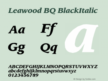 Leawood BQ BlackItalic Version 001.000图片样张