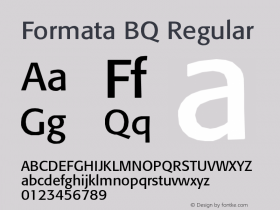 Formata BQ Regular Version 001.000 Font Sample