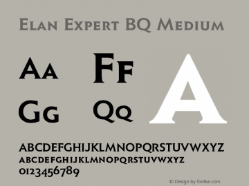 Elan Expert BQ Medium Version 001.000 Font Sample