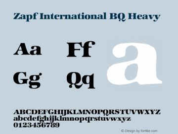 Zapf International BQ Heavy Version 001.000 Font Sample