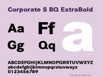 Corporate S BQ ExtraBold Version 001.000图片样张