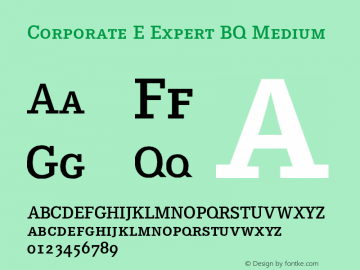 Corporate E Expert BQ Medium Version 001.000 Font Sample