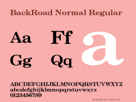 BackRoad Normal Regular Unknown Font Sample