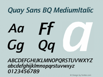Quay Sans BQ MediumItalic Version 001.000图片样张