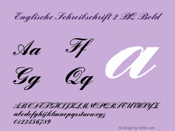 Englische Schreibschrift 2 BQ Bold Version 001.000 Font Sample