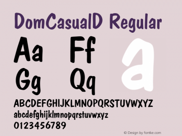 DomCasualD Regular Version 001.005 Font Sample