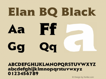 Elan BQ Black Version 001.000 Font Sample