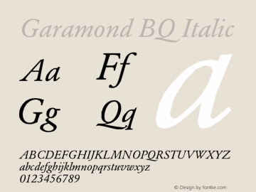 Garamond BQ Italic Version 001.000图片样张