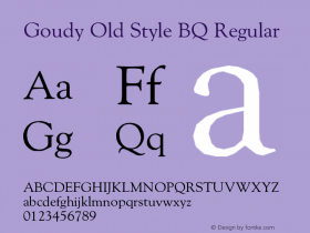 Goudy Old Style BQ Regular Version 001.000图片样张