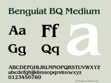 Benguiat BQ Medium Version 001.000 Font Sample
