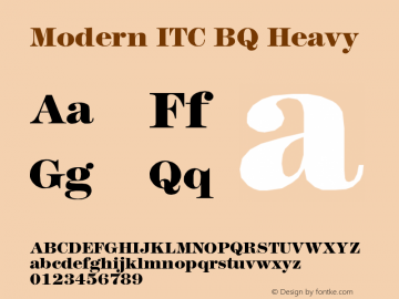 Modern ITC BQ Heavy Version 001.000 Font Sample