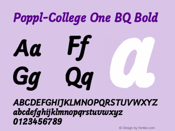 Poppl-College One BQ Bold Version 001.000图片样张
