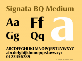 Signata BQ Medium Version 001.000 Font Sample