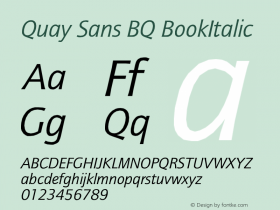 Quay Sans BQ BookItalic Version 001.000 Font Sample