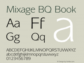 Mixage BQ Book Version 001.000 Font Sample