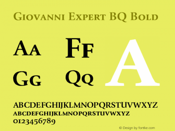 Giovanni Expert BQ Bold Version 001.000图片样张