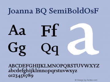 Joanna BQ SemiBoldOsF Version 001.000图片样张