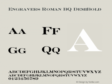 Engravers Roman BQ DemiBold Version 001.000图片样张