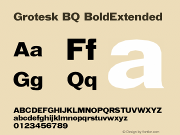 Grotesk BQ BoldExtended Version 001.000 Font Sample