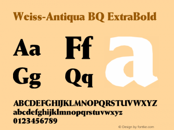 Weiss-Antiqua BQ ExtraBold Version 001.000图片样张