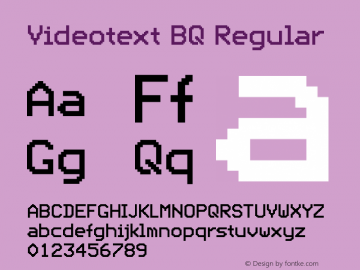 Videotext BQ Regular Version 001.000 Font Sample