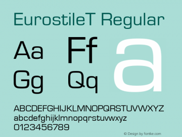 EurostileT Regular Version 001.005 Font Sample