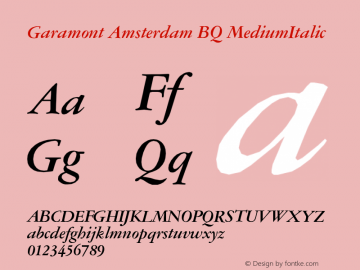 Garamont Amsterdam BQ MediumItalic Version 001.000图片样张