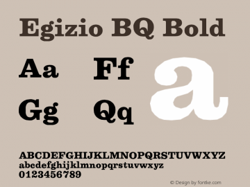 Egizio BQ Bold Version 001.000 Font Sample