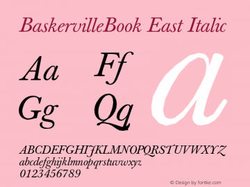 BaskervilleBook East Italic Version 001.000图片样张