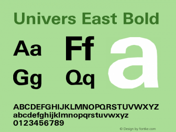 Univers East Bold Version 001.000图片样张