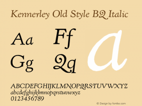 Kennerley Old Style BQ Italic Version 001.000图片样张