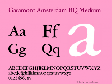 Garamont Amsterdam BQ Medium Version 001.000图片样张