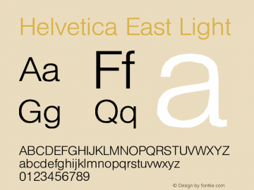 Helvetica East Light Version 001.000图片样张