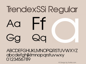 TrendexSSi Regular Macromedia Fontographer 4.1 8/13/95 Font Sample
