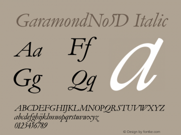 GaramondNo5D Italic Version 001.005图片样张