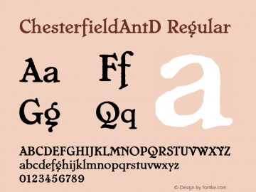 ChesterfieldAntD Regular Version 001.005 Font Sample