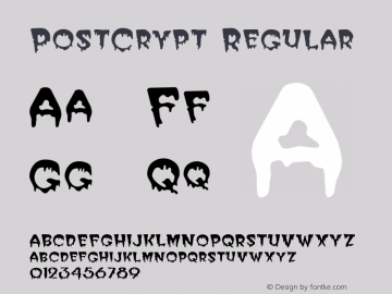 PostCrypt Regular Converted from D:\FONTTEMP\POSTCRY_.TF1 by ALLTYPE图片样张