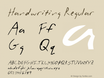 Handwriting Regular MS core font:V1.00图片样张