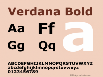 Verdana Bold Version 1.00 Font Sample