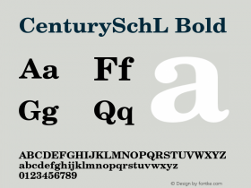 CenturySchL Bold Version 001.005 Font Sample