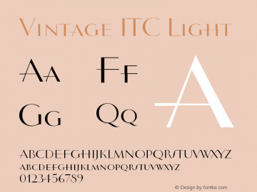 Vintage ITC Light Version 001.001 Font Sample